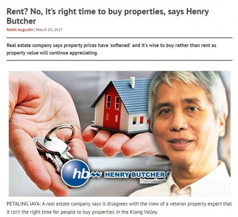 FMT - Rent? No, it’s right time to buy properties, says Henry Butcher
